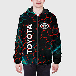Куртка с капюшоном мужская Toyota соты, цвет: 3D-черный — фото 2