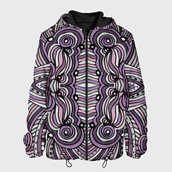 Куртка с капюшоном мужская Абстракция Разноцветный калейдоскоп Фиолетовый, че, цвет: 3D-черный