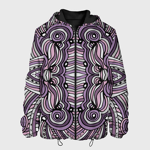 Мужская куртка Абстракция Разноцветный калейдоскоп Фиолетовый, че / 3D-Черный – фото 1