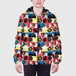Куртка с капюшоном мужская Рок-н-ролл, винил, запись музыки, цвет: 3D-черный — фото 2