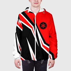 Куртка с капюшоном мужская ЯМАХА - YAMAHA Красный спортивный, цвет: 3D-белый — фото 2