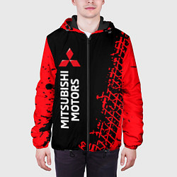 Куртка с капюшоном мужская МИТСУБИСИ МОТОР - Следы Вертикально, цвет: 3D-черный — фото 2