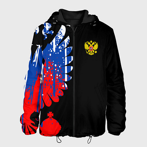 Мужская куртка Герб russia / 3D-Черный – фото 1