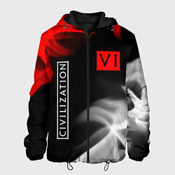 Куртка с капюшоном мужская ЦИВИЛИЗАЦИЯ 6 Огонь, цвет: 3D-черный