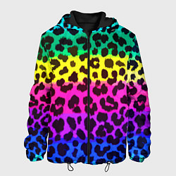 Куртка с капюшоном мужская Leopard Pattern Neon, цвет: 3D-черный
