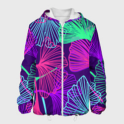 Куртка с капюшоном мужская Neon color pattern Fashion 2023, цвет: 3D-белый