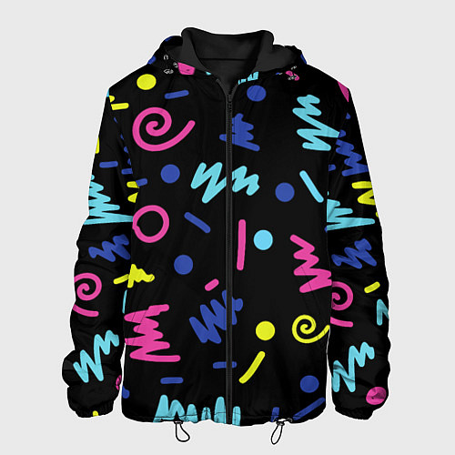 Мужская куртка Neon color pattern Fashion 2032 / 3D-Черный – фото 1