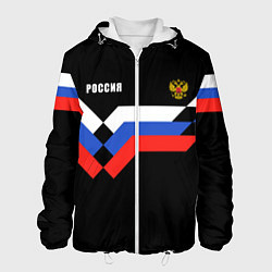 Куртка с капюшоном мужская РОССИЯ ТРИКОЛОР ЛИНИИ, цвет: 3D-белый