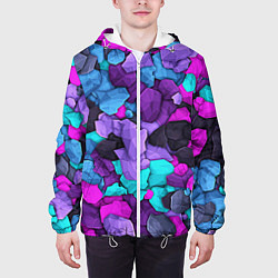 Куртка с капюшоном мужская Магические кристаллы, цвет: 3D-белый — фото 2