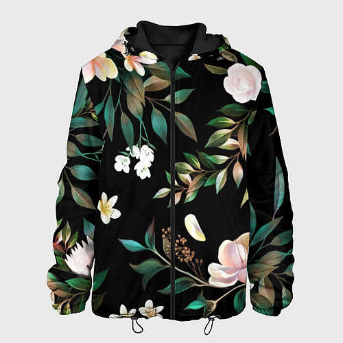 Мужская куртка Цветы Полуночный Сад / 3D-Черный – фото 1