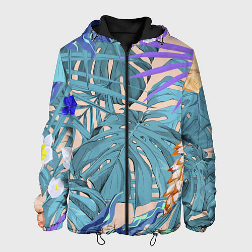 Мужская куртка Цветы Цветущие Тропики / 3D-Черный – фото 1