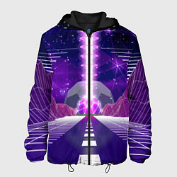 Куртка с капюшоном мужская Vaporwave Neon Space, цвет: 3D-черный
