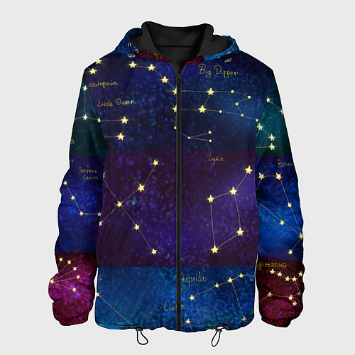 Мужская куртка Самые известные созвездия Северного полушария лето / 3D-Черный – фото 1