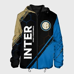 Куртка с капюшоном мужская INTER Pro Football Краска, цвет: 3D-черный