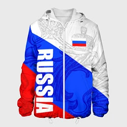 Куртка с капюшоном мужская RUSSIA - SPORTWEAR - ТРИКОЛОР, цвет: 3D-белый
