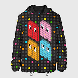 Куртка с капюшоном мужская Pac-man пиксели, цвет: 3D-черный