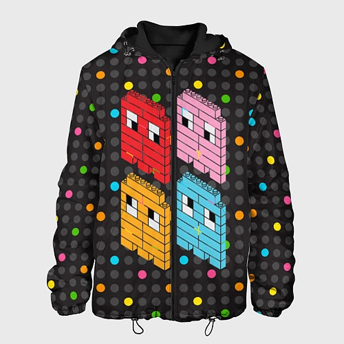Мужская куртка Pac-man пиксели / 3D-Черный – фото 1