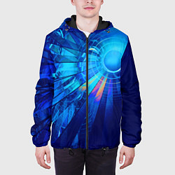 Куртка с капюшоном мужская Неоновый фрактальный хвост кометы Абстракция Neon, цвет: 3D-черный — фото 2