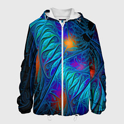 Куртка с капюшоном мужская Neon pattern Неоновый паттерн, цвет: 3D-белый