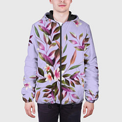 Куртка с капюшоном мужская Цветы Вересковый Сад, цвет: 3D-черный — фото 2