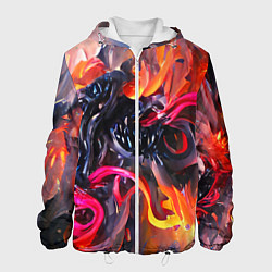 Куртка с капюшоном мужская Уроборос в огне, цвет: 3D-белый