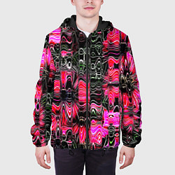 Куртка с капюшоном мужская РАЗНОЦВЕТНАЯ ВОЛНА, цвет: 3D-черный — фото 2