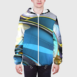 Куртка с капюшоном мужская Абстрактная объёмная композиция Abstract three-dim, цвет: 3D-белый — фото 2