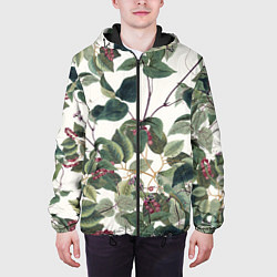 Куртка с капюшоном мужская Цветы Долихоса, цвет: 3D-черный — фото 2