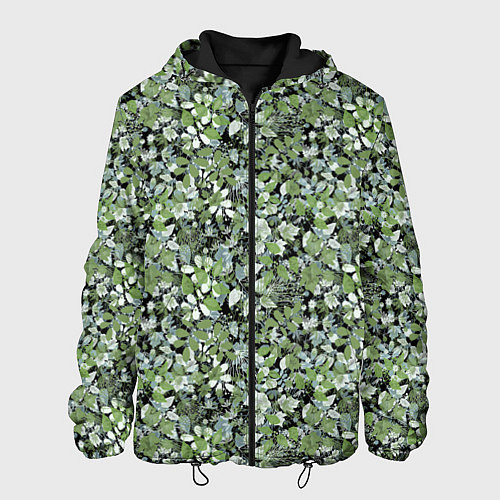Мужская куртка Летний лесной камуфляж в зеленых тонах / 3D-Черный – фото 1