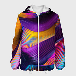 Мужская куртка Абстрактная волновая композиция Неоновые полосы Ab