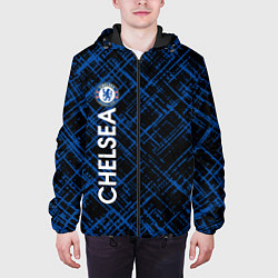 Куртка с капюшоном мужская Челси footbal club, цвет: 3D-черный — фото 2