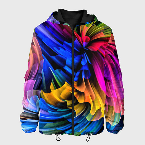 Мужская куртка Абстрактная неоновая композиция Abstract neon comp / 3D-Черный – фото 1