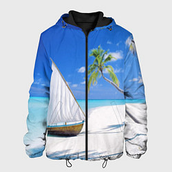Куртка с капюшоном мужская Island of hawaii, цвет: 3D-черный