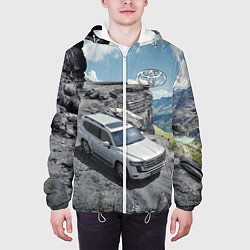 Куртка с капюшоном мужская Toyota Land Cruiser 300 Горная дорога, цвет: 3D-белый — фото 2