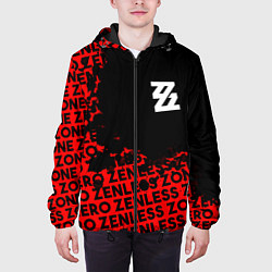 Куртка с капюшоном мужская Zenless Zone Zero капля арт, цвет: 3D-черный — фото 2