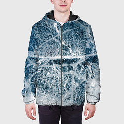Куртка с капюшоном мужская Потрескавшийся лед, цвет: 3D-черный — фото 2