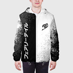Куртка с капюшоном мужская FAIRY TAIL BLACK AND WHITE LOGO, цвет: 3D-белый — фото 2