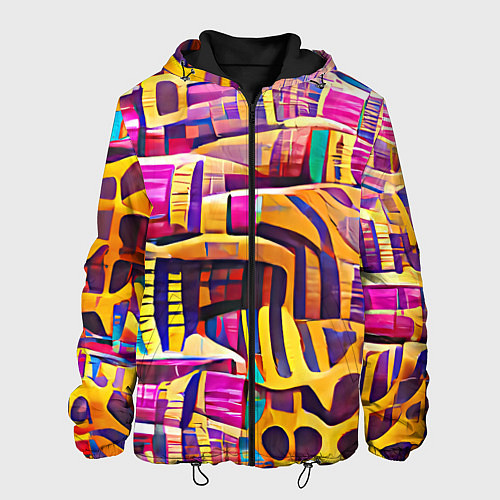 Мужская куртка Африканские яркие мотивы / 3D-Черный – фото 1