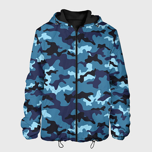 Мужская куртка Камуфляж Тёмно-Синий Camouflage Dark-Blue / 3D-Черный – фото 1