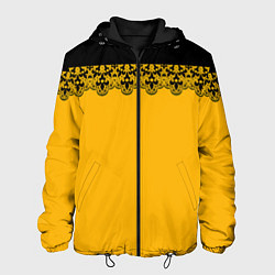 Куртка с капюшоном мужская Черное кружево на желтом фоне, цвет: 3D-черный