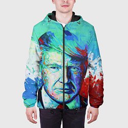 Куртка с капюшоном мужская Дональд Трамп арт, цвет: 3D-черный — фото 2