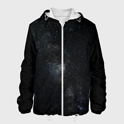 Куртка с капюшоном мужская Лонгслив Звезды и космос, цвет: 3D-белый