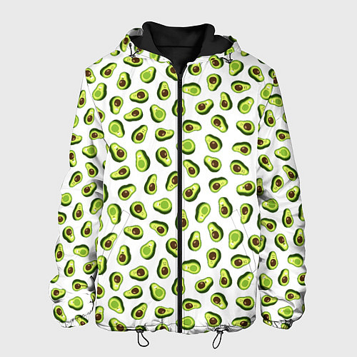 Мужская куртка Смешное авокадо на белом фоне / 3D-Черный – фото 1