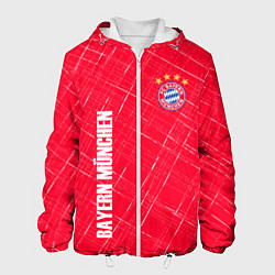 Куртка с капюшоном мужская Bayern munchen Абстрактно выцарапанный фон, цвет: 3D-белый