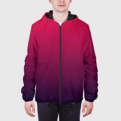 Куртка с капюшоном мужская RED to dark BLUE GRADIENT, цвет: 3D-черный — фото 2