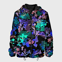 Куртка с капюшоном мужская Floral pattern Summer night Fashion trend 2025, цвет: 3D-черный