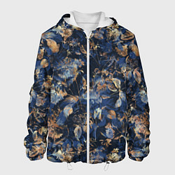 Куртка с капюшоном мужская Цветы Вечерний Летний Сад, цвет: 3D-белый