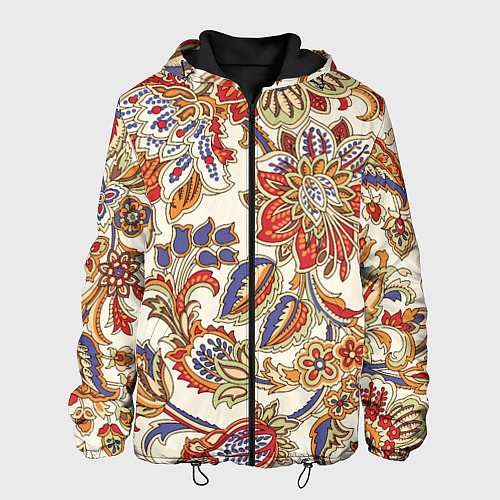 Мужская куртка Цветочный винтажный орнамент / 3D-Черный – фото 1