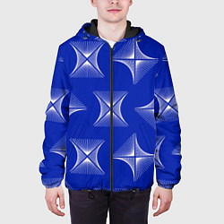 Куртка с капюшоном мужская ABSTRACT PATTERN ON A BLUE BACKGROUND, цвет: 3D-черный — фото 2