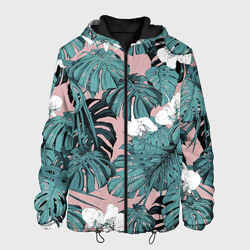 Мужская куртка Цветы Тропические Орхидеи / 3D-Черный – фото 1